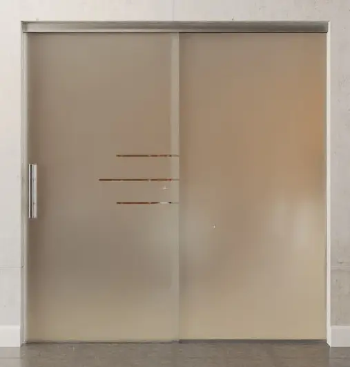 Zdjęcie drzwi przesuwnych szklanych z motywem Bahia przezroczyste ze stałym elementem bocznym Sigma Flexible wariant 1 - Erkelenz