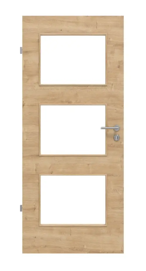 Widok frontowy dębu sękatego wzdłuż LA 11 Basic Durat drzwi wewnętrzne - Huga