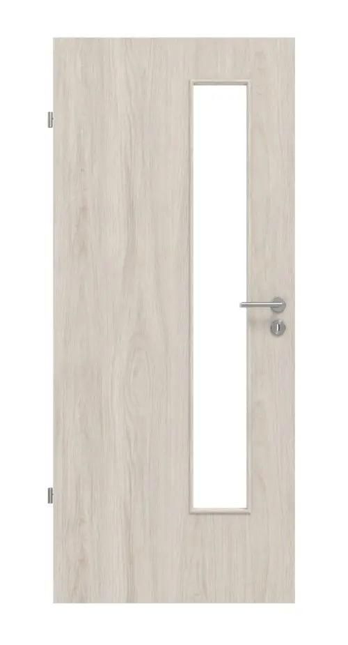 Widok frontowy dąb lakierowany LA 24 od strony zamka Basic Durat drzwi wewnętrzne - Huga