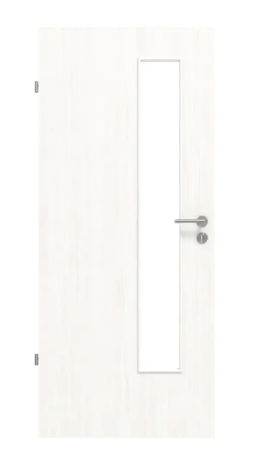 Widok frontowy biel pino LA 24 od strony zamka Basic Durat drzwi wewnętrzne - Huga