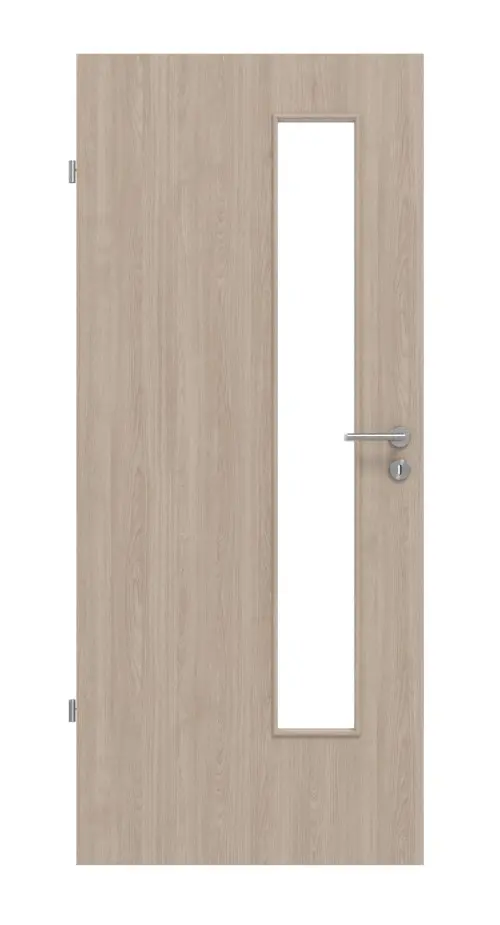 Widok frontowy drzwi wewnętrznych dąb szary LA 24 od strony zamka Basic Durat - Huga