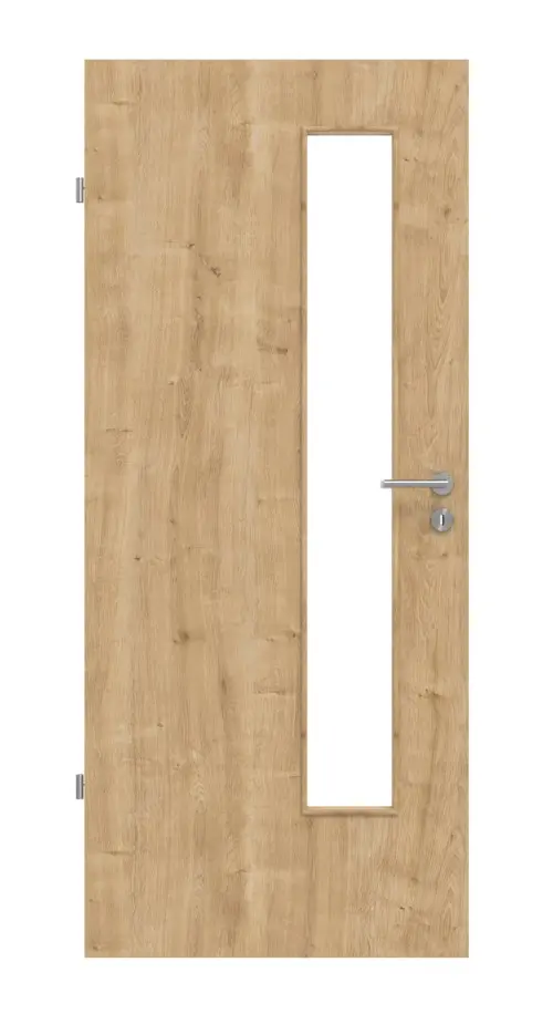 Widok frontowy dąb sękaty LA 24 od strony zamka Basic Durat drzwi wewnętrzne - Huga