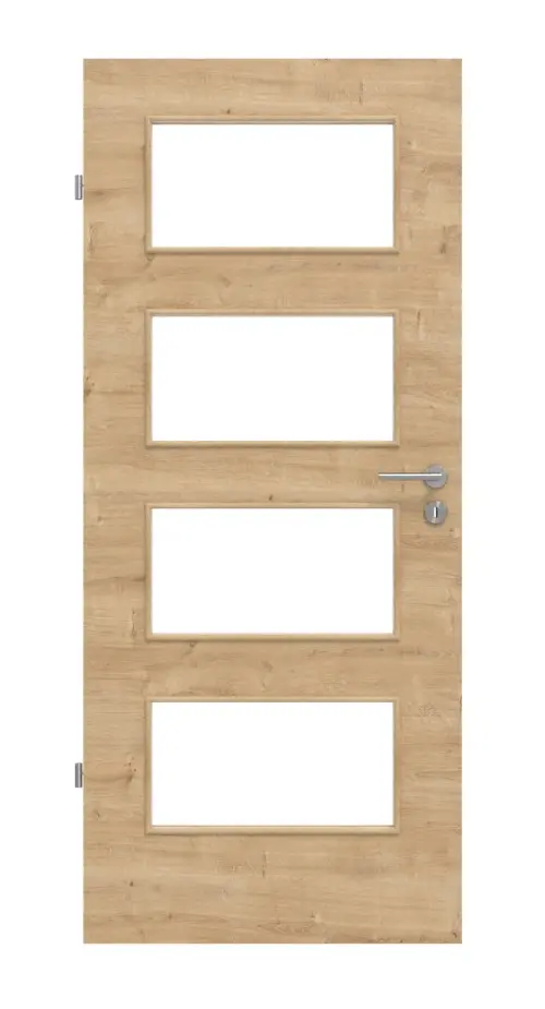 Widok frontowy dąb sękaty wzdłuż LA 9 Basic Durat drzwi wewnętrzne - Huga