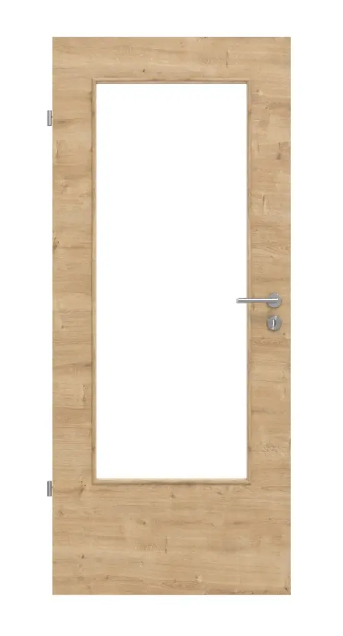 Widok frontowy dąb sękaty wzdłuż DIN-LA Basic Durat drzwi wewnętrzne - Huga