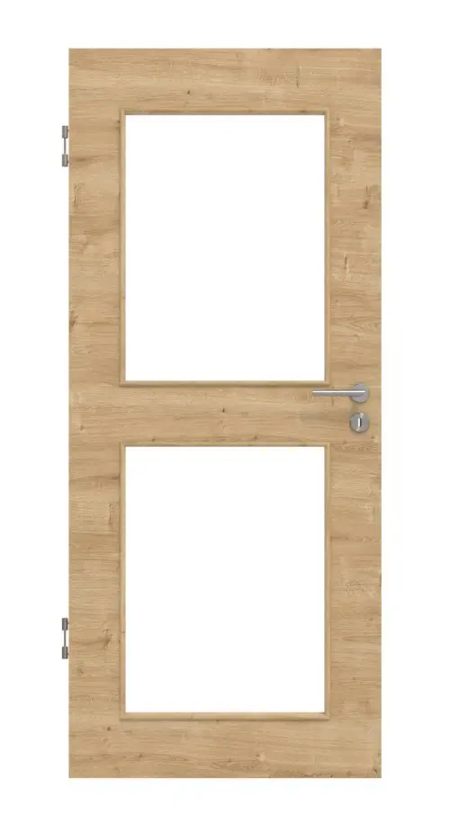 Widok frontowy dębu sękatego wzdłuż LA 12 Basic Durat drzwi wewnętrzne - Huga