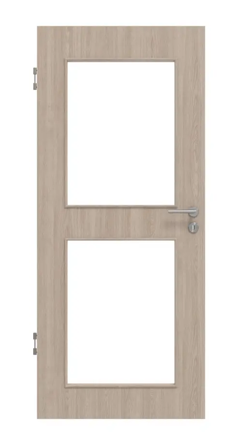 Widok frontowy drzwi wewnętrznych dąb szary LA 12 Basic Durat - Huga