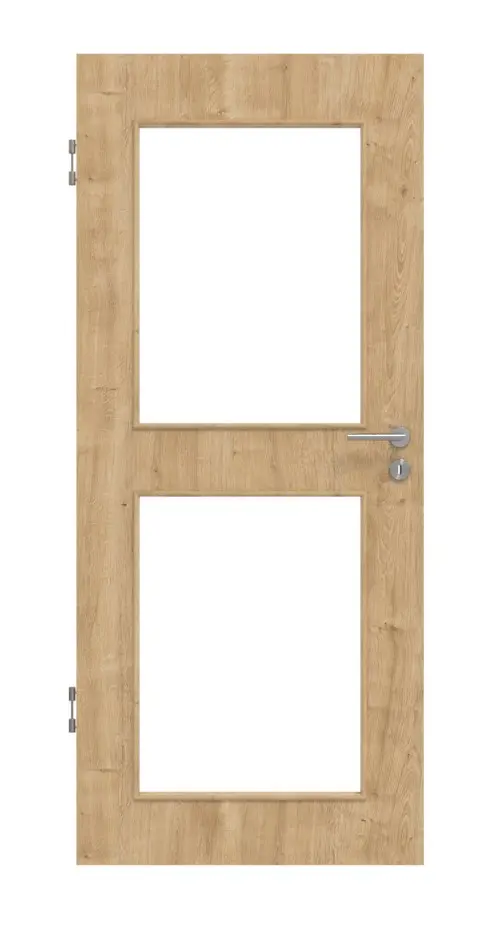 Widok frontowy drzwi wewnętrznych dąb sękaty LA 12 Basic Durat - Huga