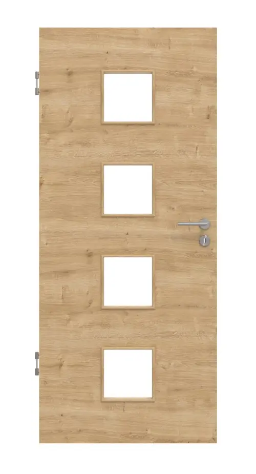 Widok frontowy dębu sękatego wzdłuż LA 14 Basic Durat drzwi wewnętrzne - Huga