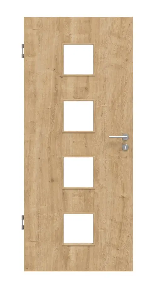 Widok frontowy drzwi wewnętrznych Huga dąb sękaty LA 14 Basic Durat