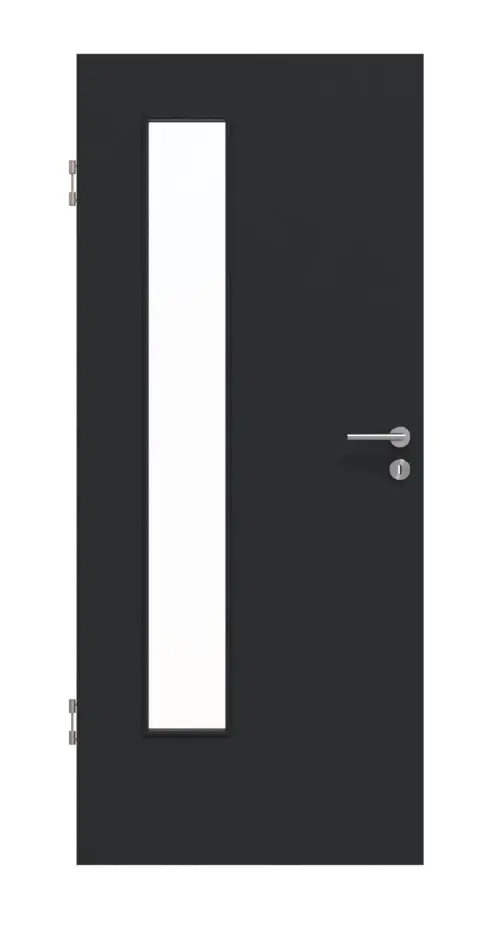 Widok frontowy antracyt RAL 7016 LA 24 po stronie zawiasów lakier matowy Basic drzwi wewnętrzne - Huga