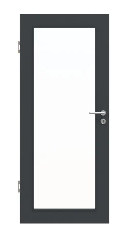 Widok frontowy lakierowanych drzwi wewnętrznych Basic antracyt RAL 7016 LA 27 - Huga