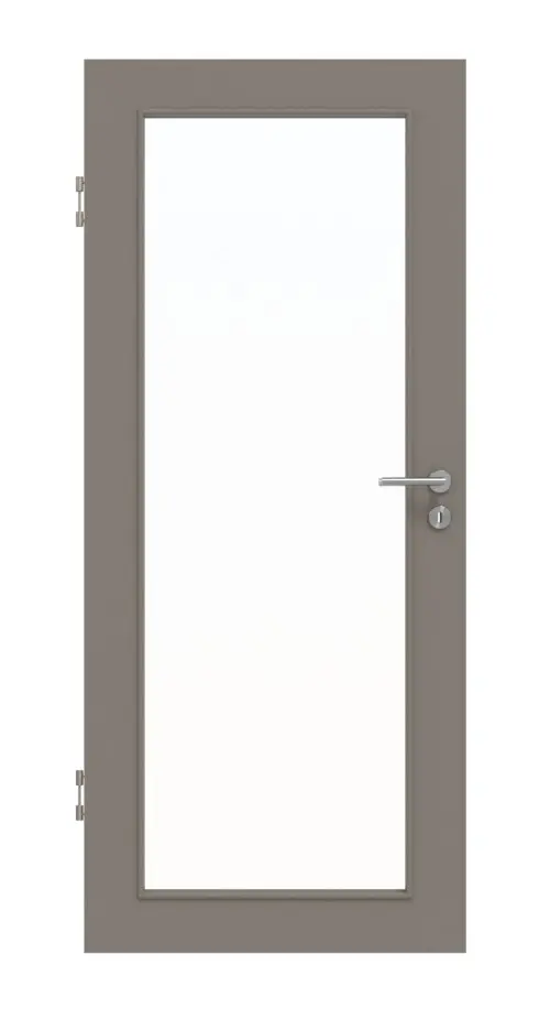 Widok frontowy drzwi wewnętrzne Basic Lack LA 27, taupe (kolor ciemnoszaro-brązowy) RAL 7048 - Huga