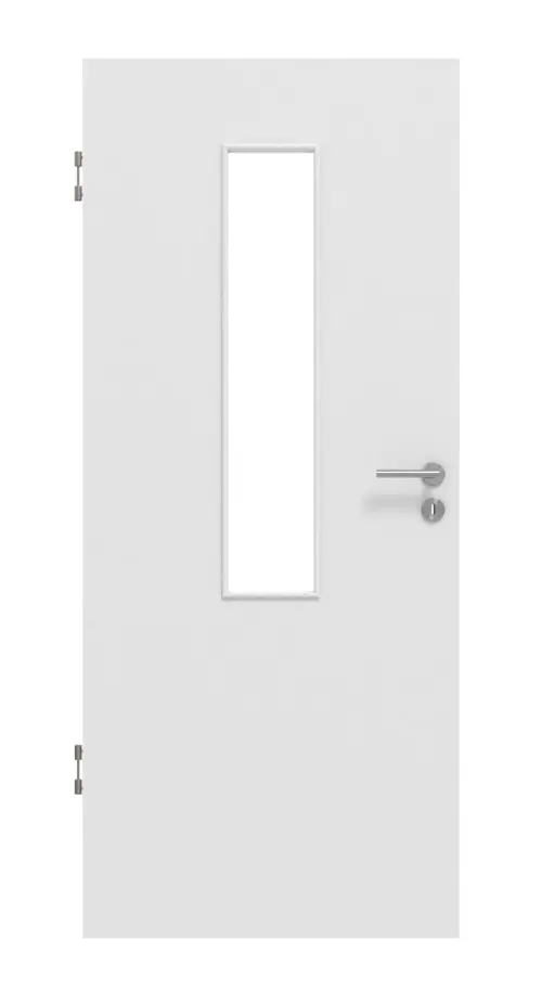 Widok frontowy – biel baliowa 4 LA na środku Basic Durat drzwi wewnętrzne - Huga