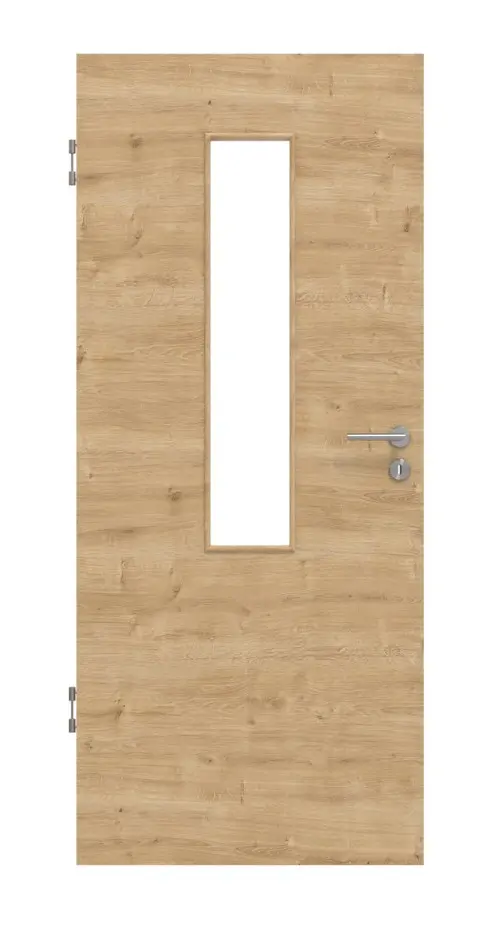 Widok frontowy dębu sękatego wzdłuż 4 LA na środku Basic Durat drzwi wewnętrzne - Huga