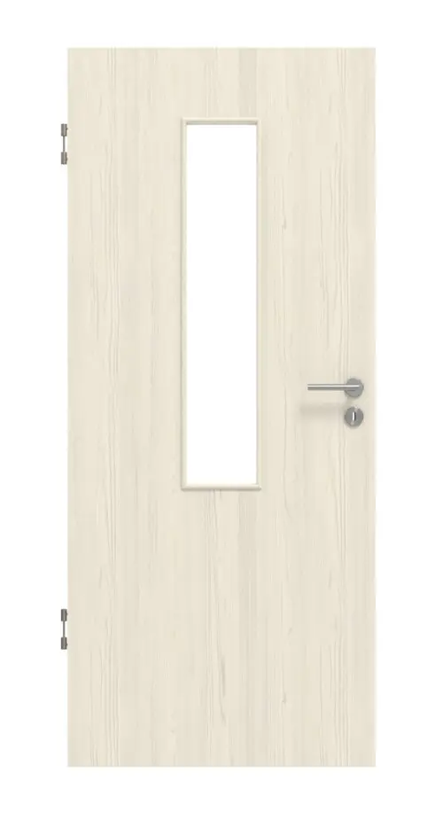Widok frontowy drzwi wewnętrznych modrzew lazurowany 4 LA na środku Basic Durat - Huga
