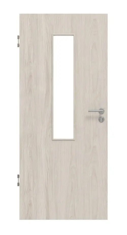 Widok frontowy drzwi wewnętrznych dąb lazurowany 4 LA na środku Basic Durat - Huga