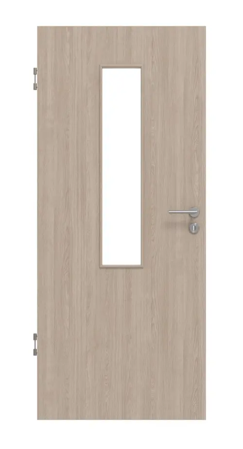 Widok frontowy dąb szary 4 LA na środku Basic Durat drzwi wewnętrzne - Huga