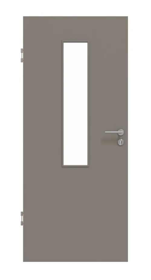 Widok frontowy taupe (kolor ciemnoszaro-brązowy) RAL 7048 4 LA na środku Basic lakierowane drzwi wewnętrzne - Huga