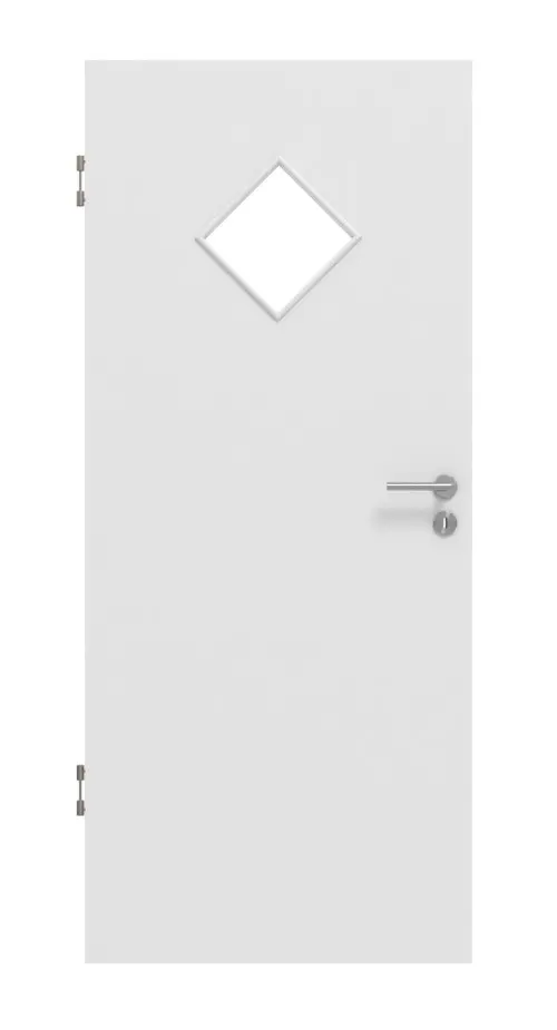 Widok frontowy drzwi wewnętrznych biel baliowa LA 6 Raute Basic Durat - Huga