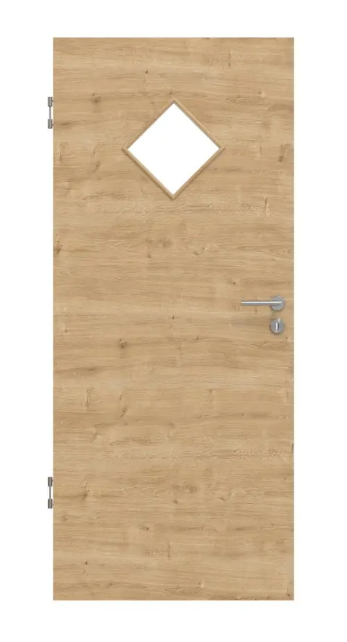 Widok frontowy z dębu sękatego wzdłuż LA 6 Raute Basic Durat drzwi wewnętrzne - Huga