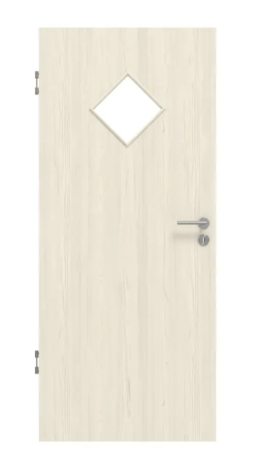 Widok frontowy drzwi wewnętrznych modrzew lazura LA 6 romb Basic Durat - Huga