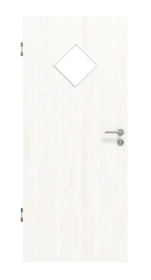 Widok frontowy drzwi wewnętrznych biel pino LA 6 Raute Basic Durat - Huga