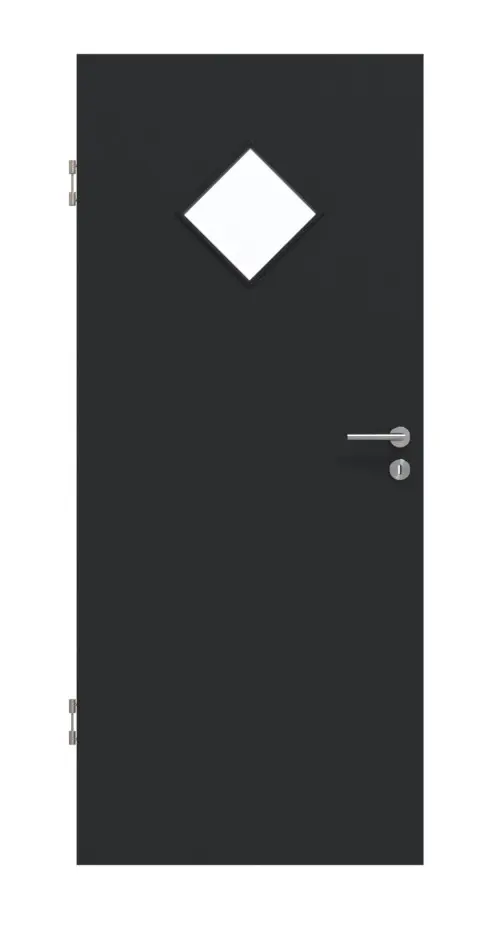 Widok frontowy - antracyt RAL 7016 LA 6 romb lakier matowy Basic drzwi wewnętrzne - Huga