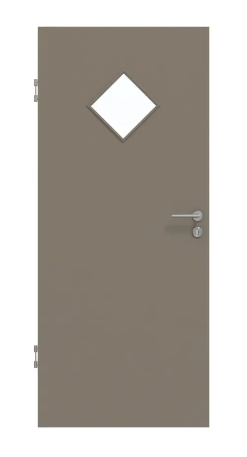 Widok frontowy taupe (kolor ciemnoszaro-brązowy) RAL 7048 LA 6 romb lakier matowy Basic drzwi wewnętrzne - Huga
