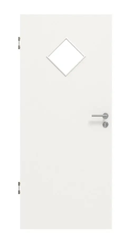 Widok frontowy: biały RAL 9016 LA 6 romb Basic Durat drzwi wewnętrzne - Huga