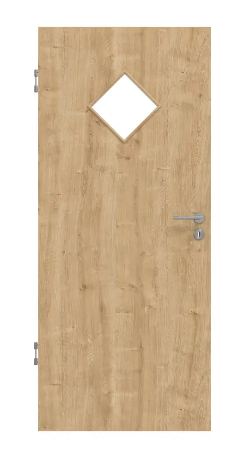 Widok frontowy drzwi wewnętrznych dąb sękaty LA 6 Raute Basic Durat - Huga