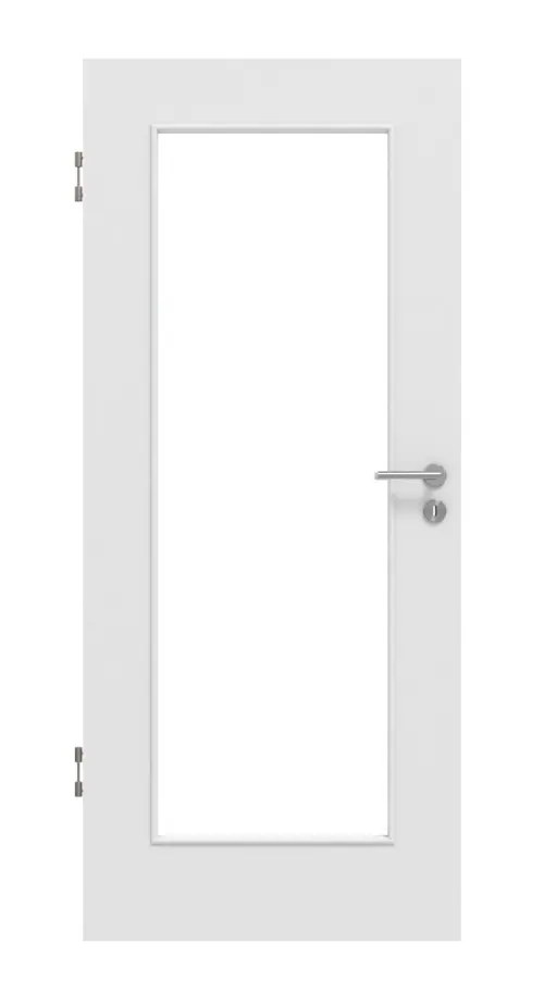 Widok frontowy drzwi wewnętrznych biel baliowa LA 8 Basic Durat - Huga