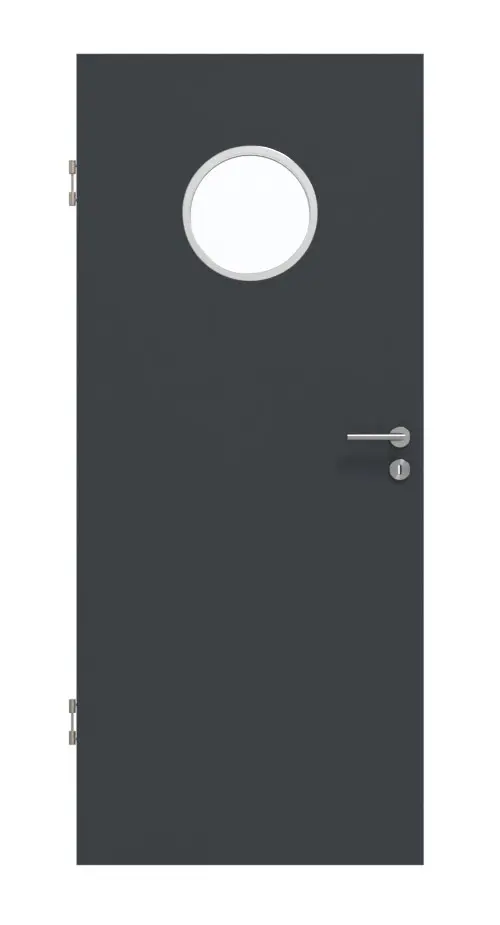 Widok frontowy w kolorze antracyt RAL 7016 LA bulaj Basic lakierowane drzwi wewnętrzne - Huga