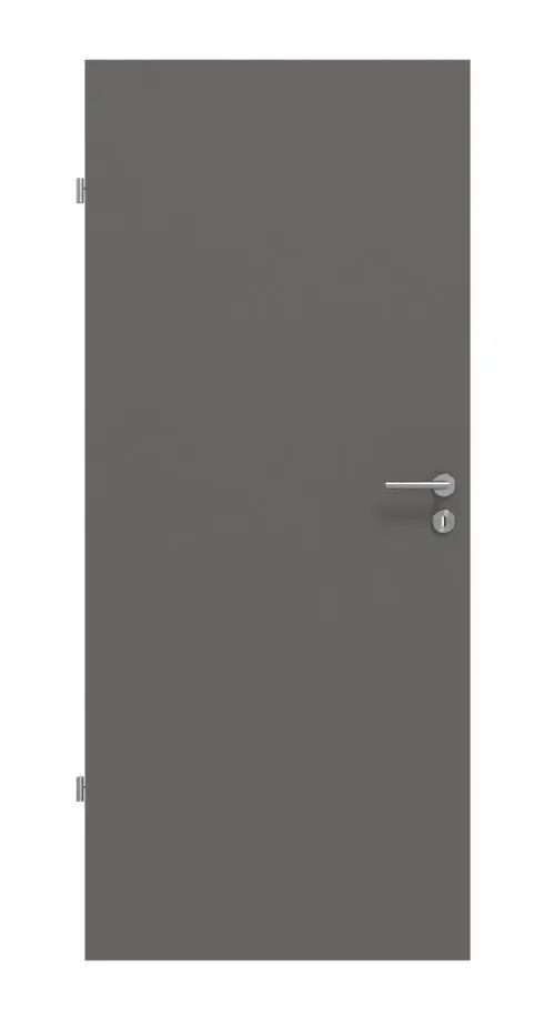 Widok frontowy marki Huga drzwi wewnętrzne Hygge szary RAL 7037 Duradecor ProLine