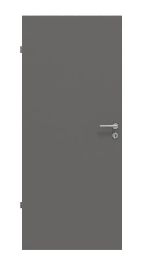 Widok frontowy marki Huga drzwi wewnętrzne Hygge szary RAL 7037 lakier Basic