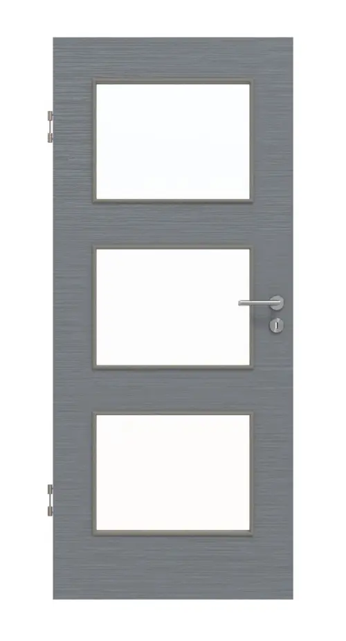 Widok frontowy drzwi wewnętrznych Hygge szary strukturyzowana LA 11 Basic - Huga