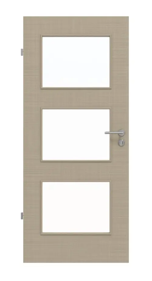 Widok frontowy drzwi wewnętrznych Cotton like taupe (kolor ciemnoszaro-brązowy) LA 11 Basic - Huga