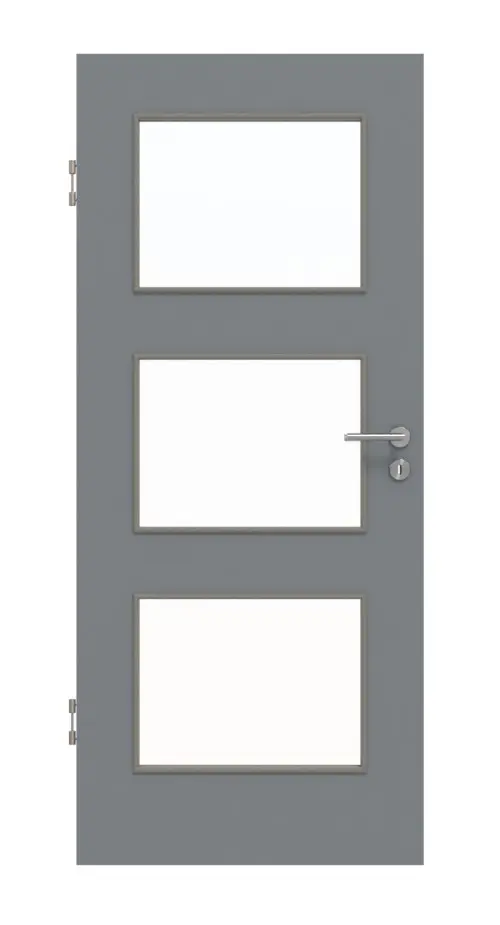 Widok frontowy drzwi wewnętrznych Hygge szary ultramatowy LA 11 Basic - Huga