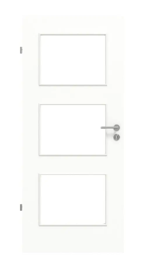 Widok frontowy drzwi wewnętrznych biel ultramatowa LA 11 Basic - Huga