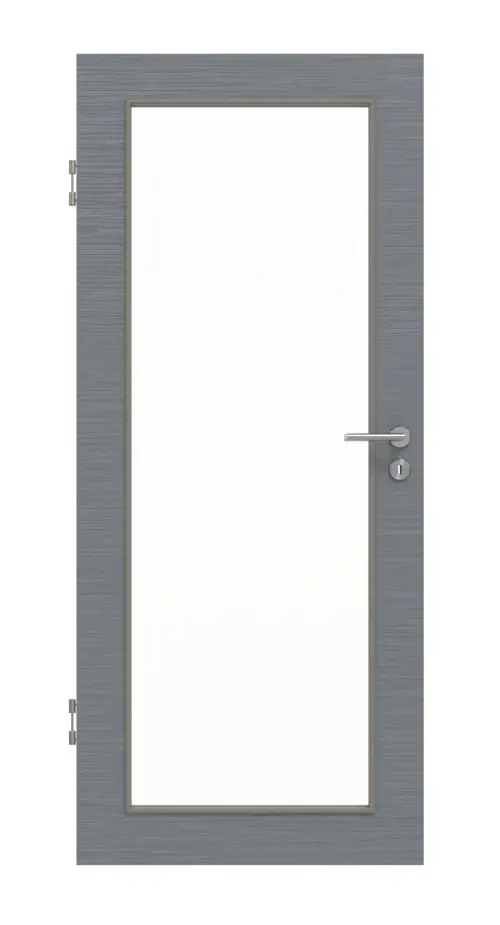 Widok frontowy drzwi wewnętrzne Hygge szary strukturyzowana LA 27 Basic - Huga