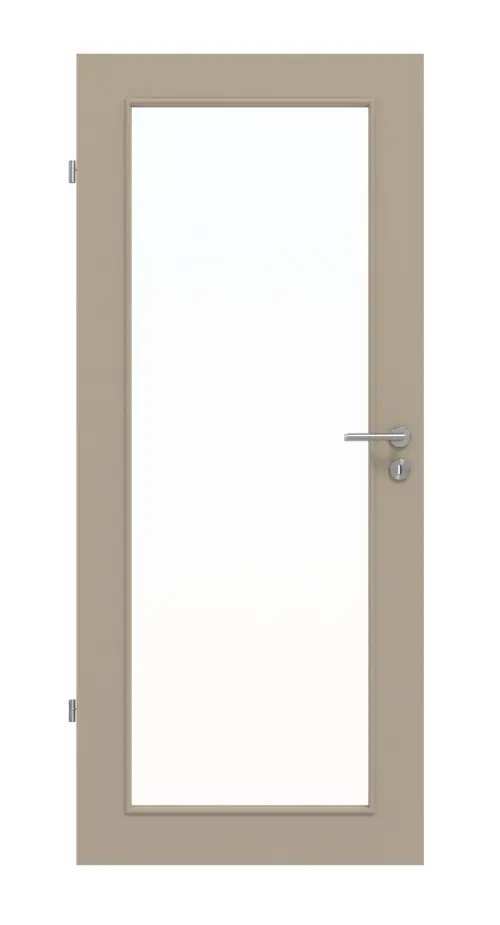 Widok frontowy drzwi wewnętrznych Basic LA 27 w kolorze ultramatowy taupe (kolor ciemnoszaro-brązowy) - Huga