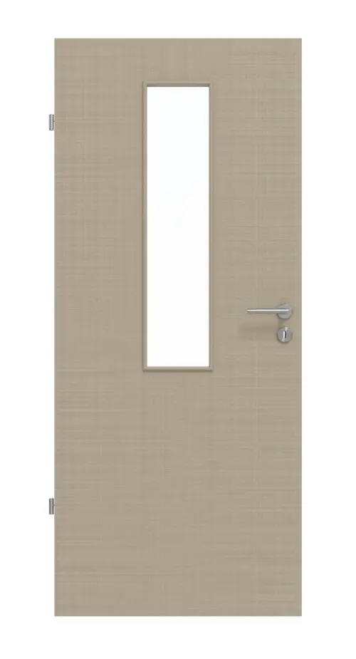 Widok frontowy drzwi wewnętrznych Cotton like taupe (kolor ciemnoszaro-brązowy) LA 4 Basic - Huga