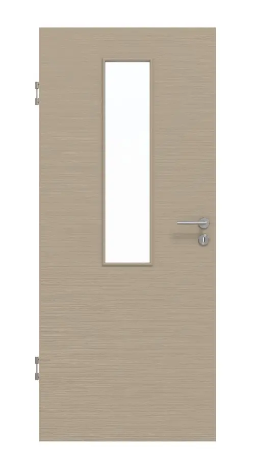 Widok frontowy – strukturyzowana taupe (kolor ciemnoszaro-brązowy) LA 4 Basic drzwi wewnętrzne - Huga