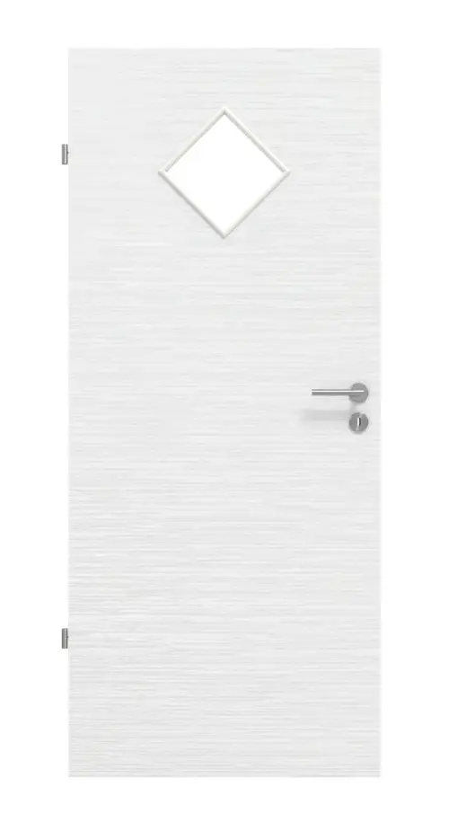 Widok frontowy – drzwi wewnętrzne LA 6 Basic, biel strukturyzowana – Huga