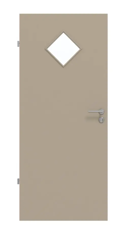 Widok frontowy drzwi wewnętrznych LA 6 Basic, ultramatowy taupe (kolor ciemnoszaro-brązowy) - Huga