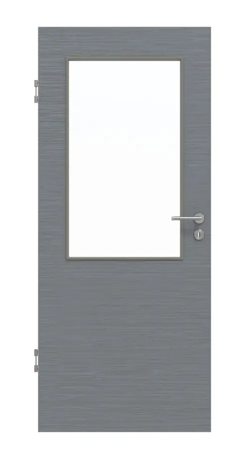 Widok frontowy drzwi wewnętrzne strukturyzowana Hygge szary LA 7 Basic - Huga