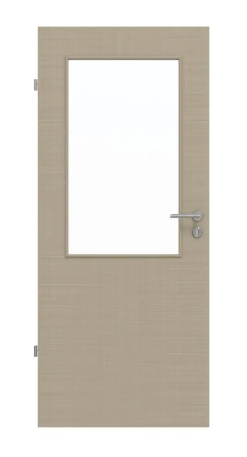 Widok frontowy drzwi wewnętrznych Cotton like taupe (kolor ciemnoszaro-brązowy) LA 7 Basic - Huga