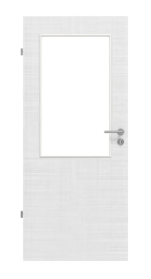 Widok frontowy drzwi wewnętrznych Huga LA 7 Basic w kolorze biel bawełniana