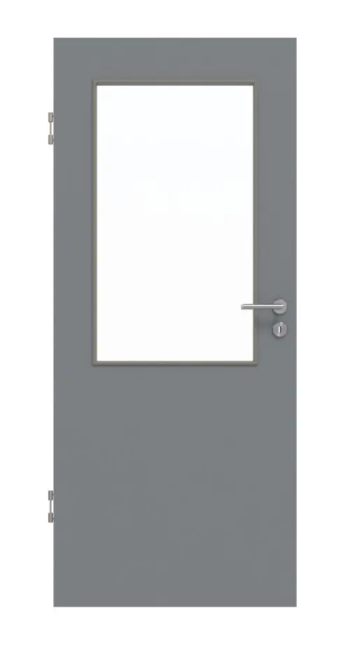 Widok frontowy drzwi wewnętrznych Hygge szary ultramatowy LA 7 Basic - Huga