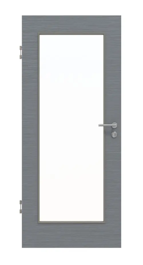 Widok frontowy – strukturyzowana Hygge szary LA 8 Basic drzwi wewnętrzne - Huga