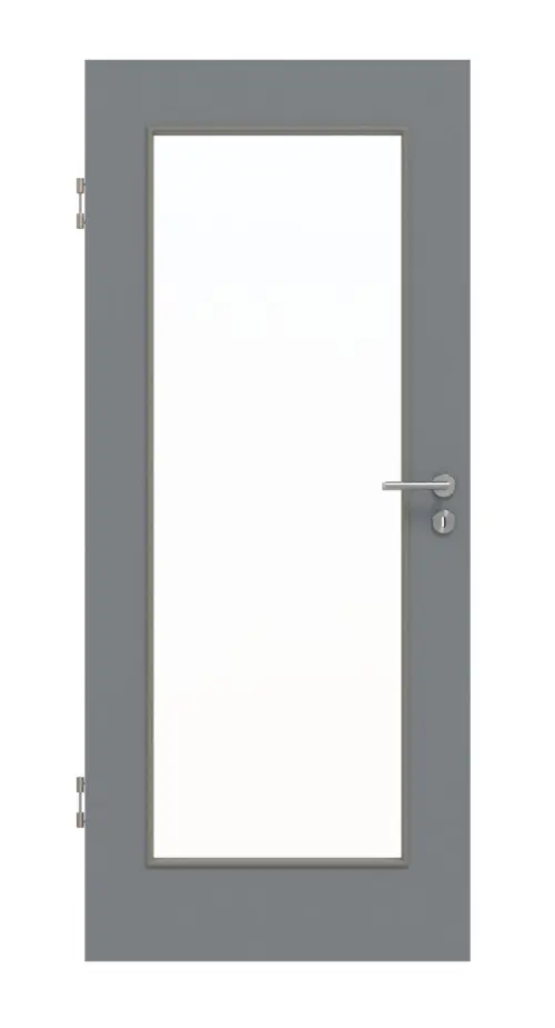 Widok frontowy drzwi wewnętrznych Hygge szary ultramatowy LA 8 Basic - Huga